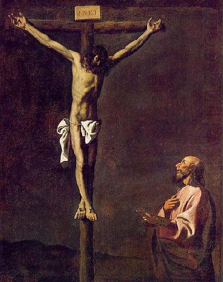 Francisco de Zurbaran Saint Luke as a Painter before Christ on the Cross china oil painting image